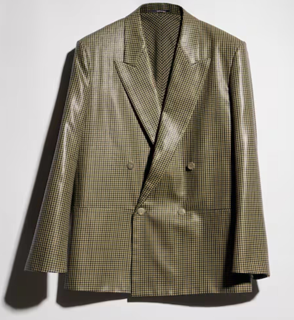 GUCCI Gingham wool double-breasted jacket