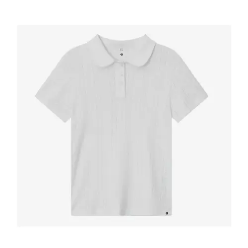 OHESHIO ROUND COLLAR JACQUARD PUNCHING TEE
