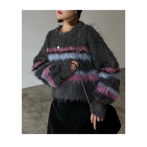PAGEBOY シャギーマルチボーダーショートプルオーバー
