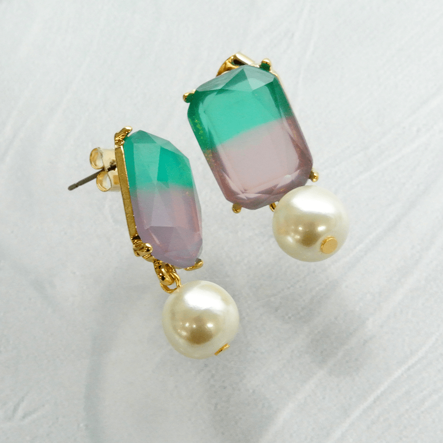 VATSURICA 【m-183P GR】 バイカラーアクリルピアス