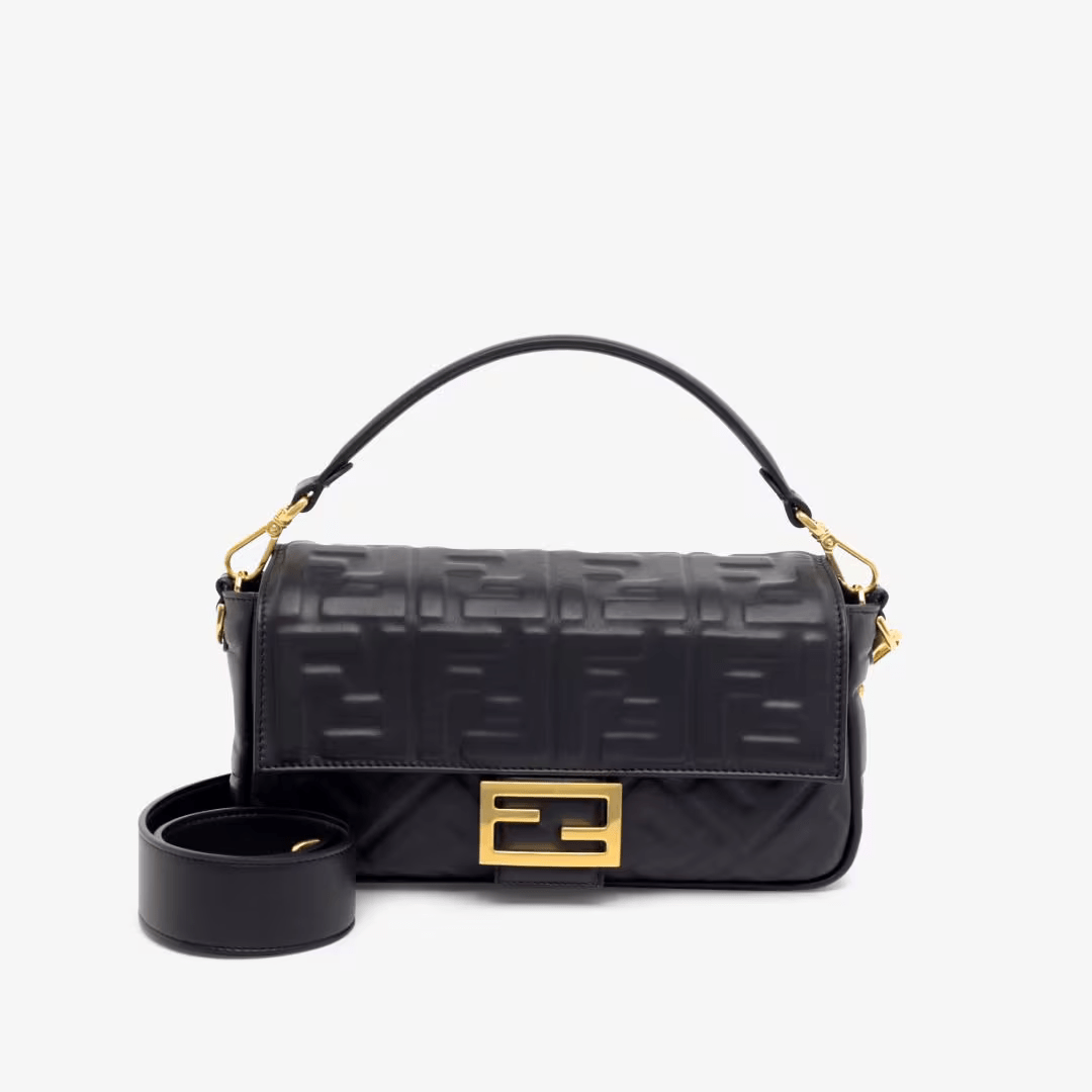 FENDI バゲット ブラックレザー バッグ ミディアム