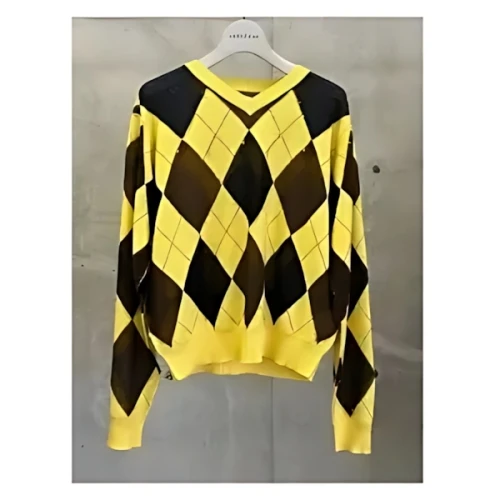 MASU Reversed Argyle Sweater