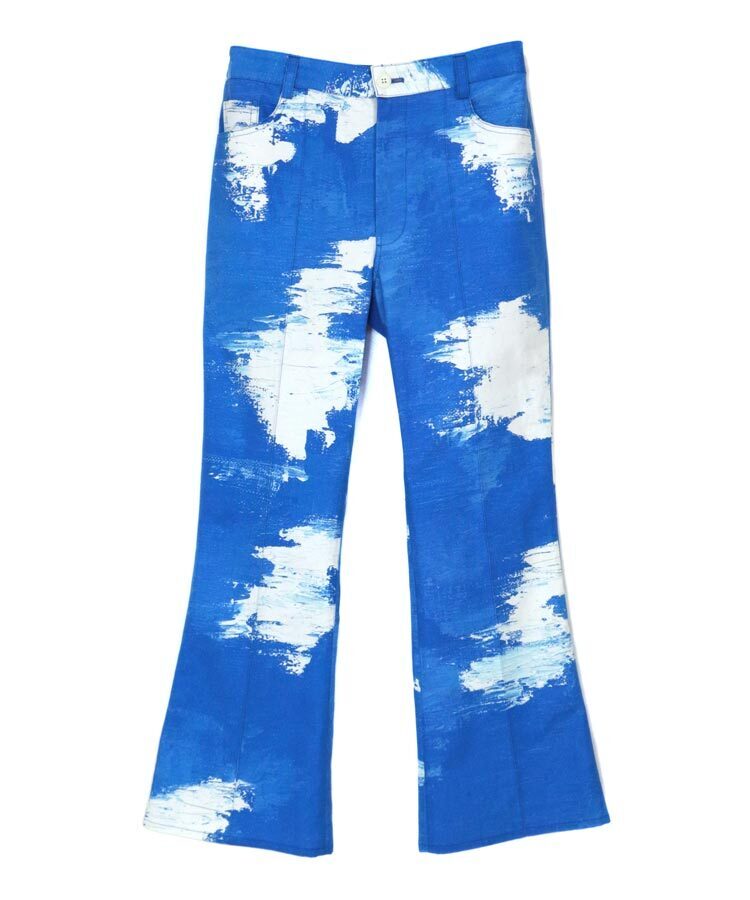 SHOTAHIYAMA BLUE SKY PAINT FLARE PANTS