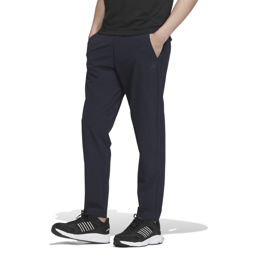 adidas エッセンシャルズ プラス レギュラーフィット スリーストライプス フレンチテリー カフパンツ