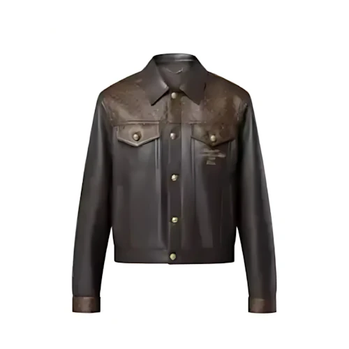 LOUIS VUITTON エンベリッシュド レザートラッカージャケット