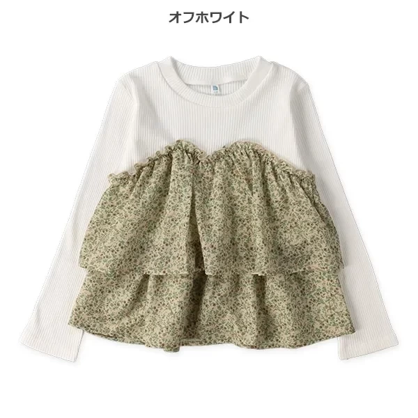 西松屋 小花柄ビスチェ風長袖Tシャツ