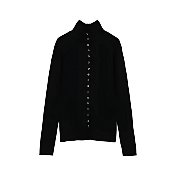 CLANE W FACE BUTTON KNIT TOPS