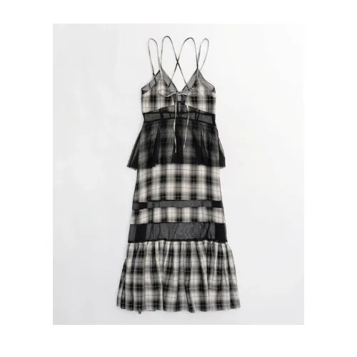 MAISON SPECIAL Check Pattern Tulle One-piece Dress / チェックチュールティアードワンピース