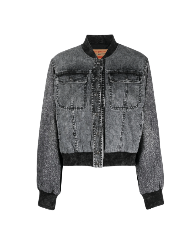 DIESEL stonewashed denim bomber jacket