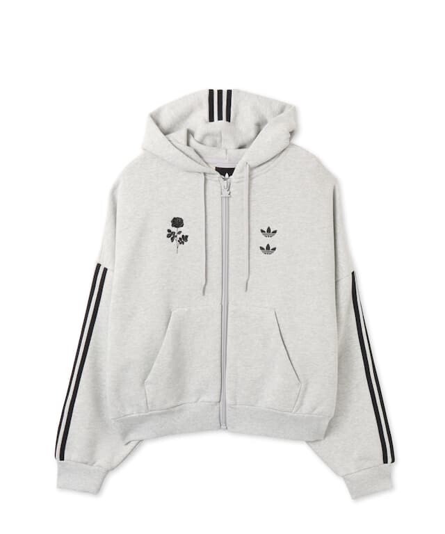 adidas CHAVARRIA FULL ZIP LOGO HOODIE ライトグレーヘザー