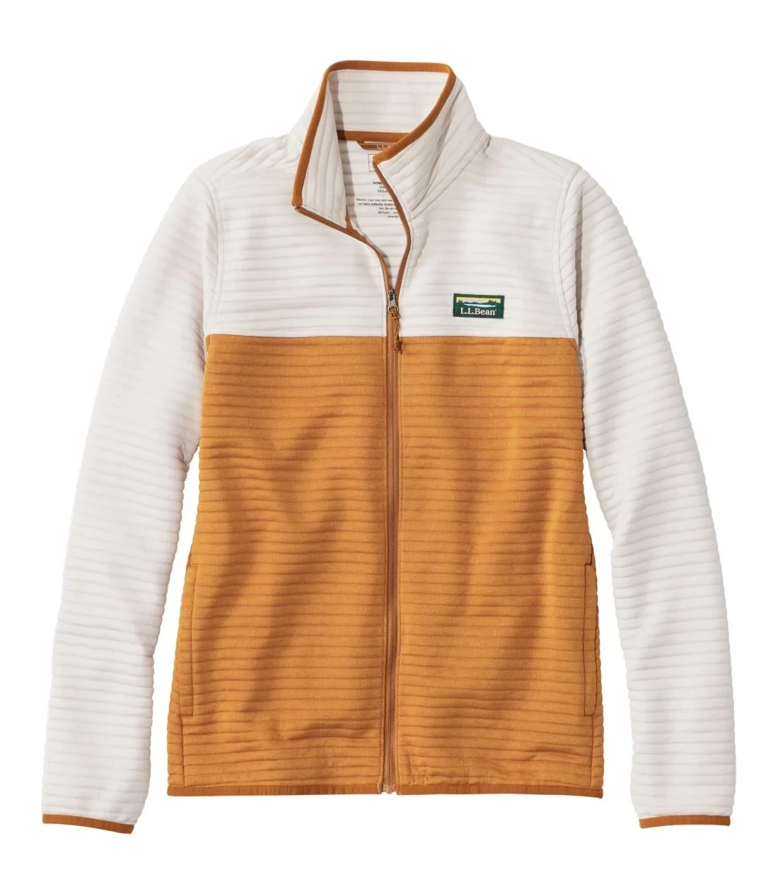 L.L.Bean エアーライト・ニット・フルジップ、カラーブロック