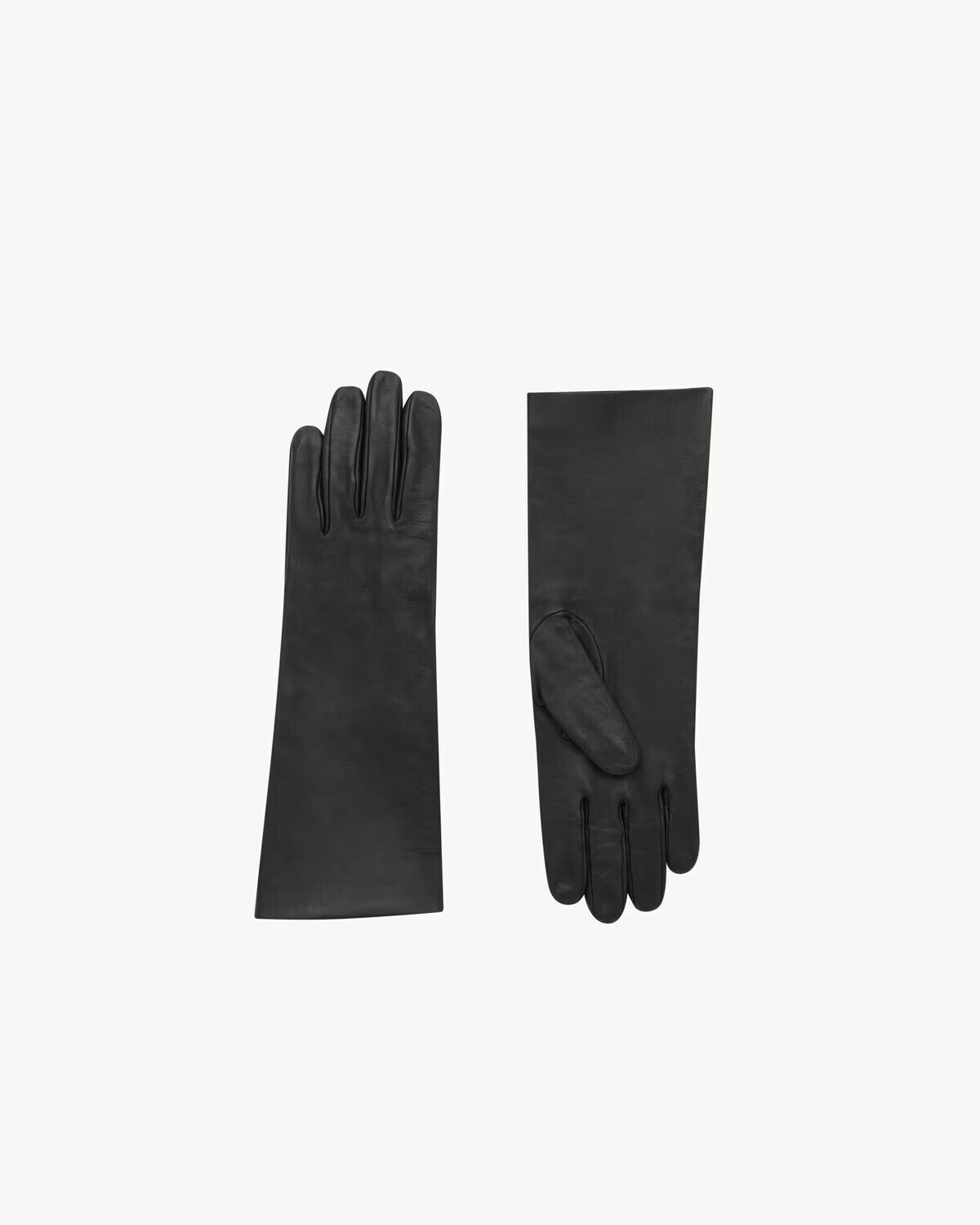 SAINT LAURENT ロンググローブ（レザー＆シルク）