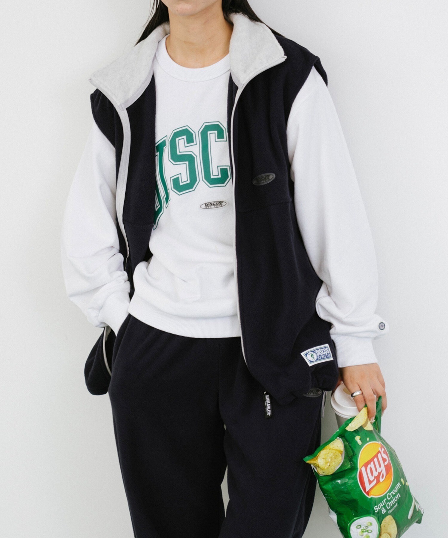 DISCUS 【DISCUS別注】フリースフルジップスタンドカラーベスト