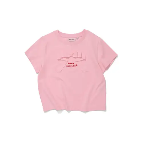 WACKY WILLY ribbon short sleeve t-shirt pink