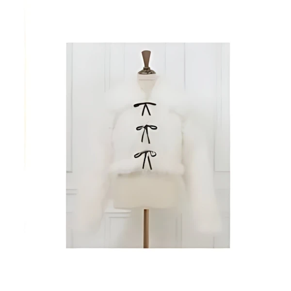 MISTREASS Poodle Fur Ribbon Short blouson