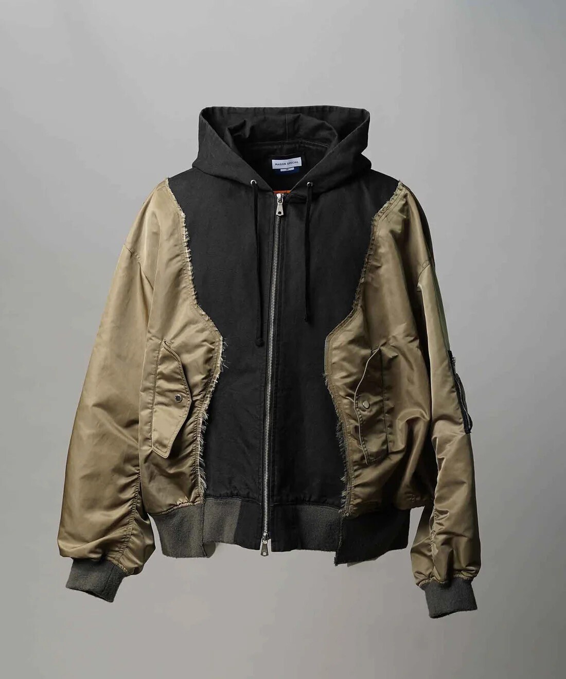 MAISON SPECIAL Different Material Docking Prime-Over Military Blouson