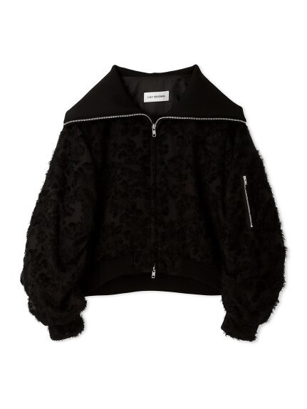 Lily Brown カットジャガードブルゾン