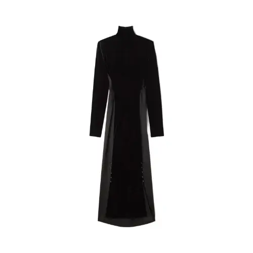LANVIN ベルベット ハイネックドレス