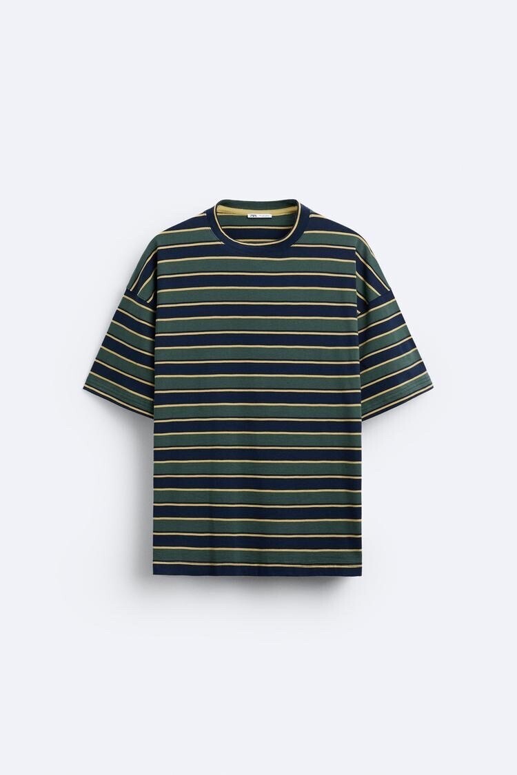 ZARA ジャカードストライプTシャツ