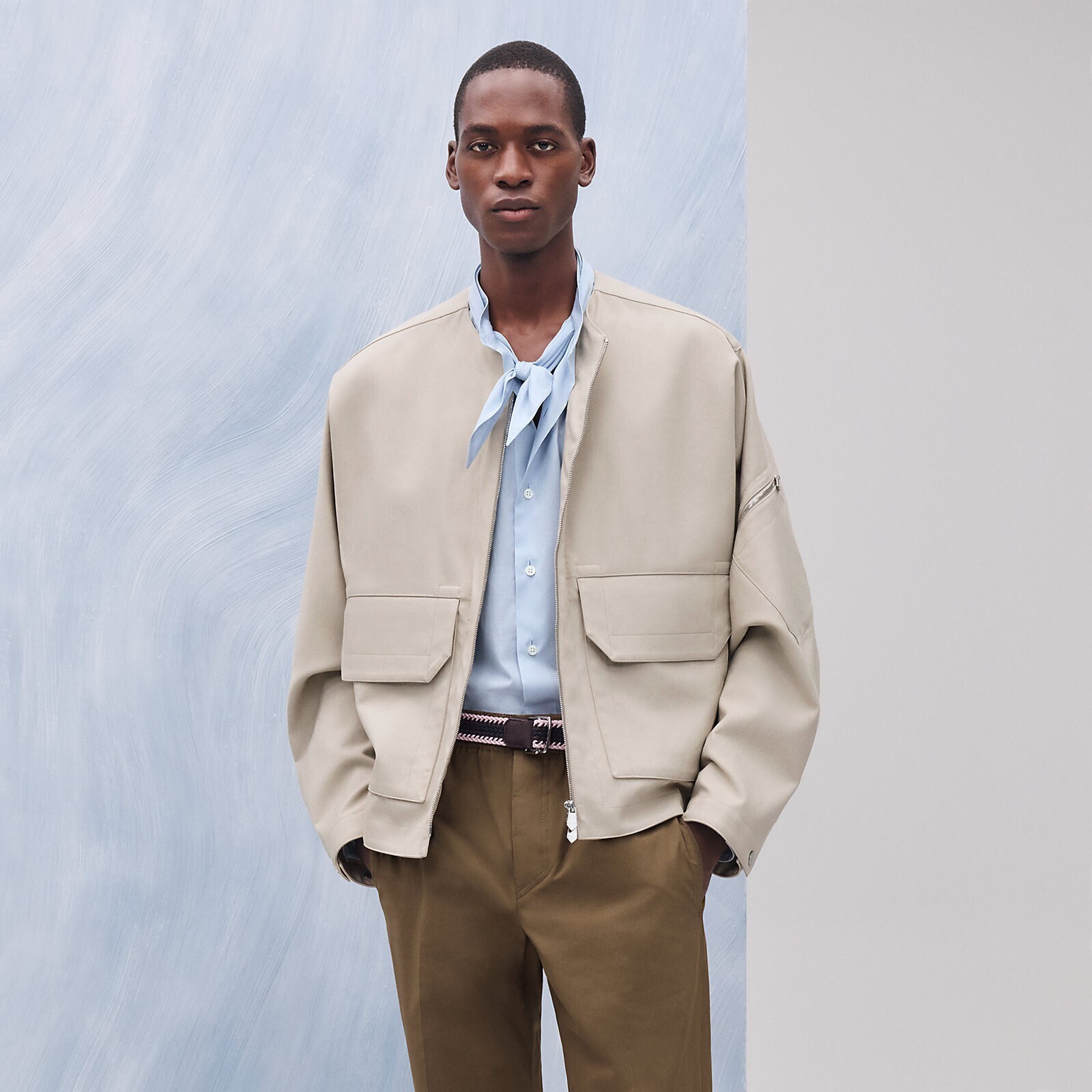HERMES Zipped straight cut jacket