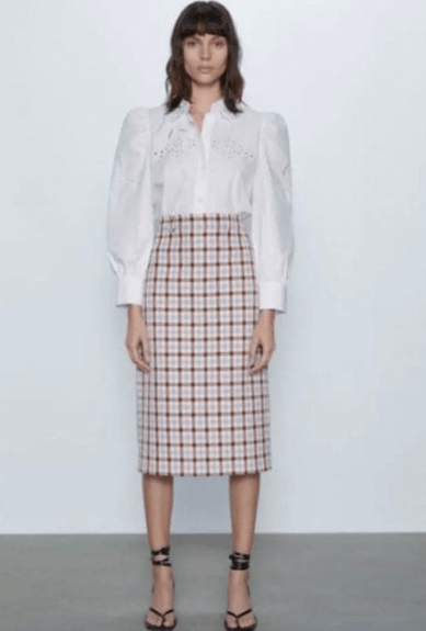 ZARA チェックスカート