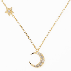 Sweets Jewelry Market 【SJ02053】 K10YG ダイヤモンド 0.08ct ムーン ネックレス ペンダント