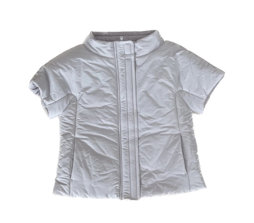 fa.er.ie velcro volume short padding / pearl grey / ショートスリーブダウン