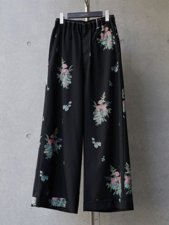 BED J.W. FORD "Flower Pattern Wide Trousers" - BLACK