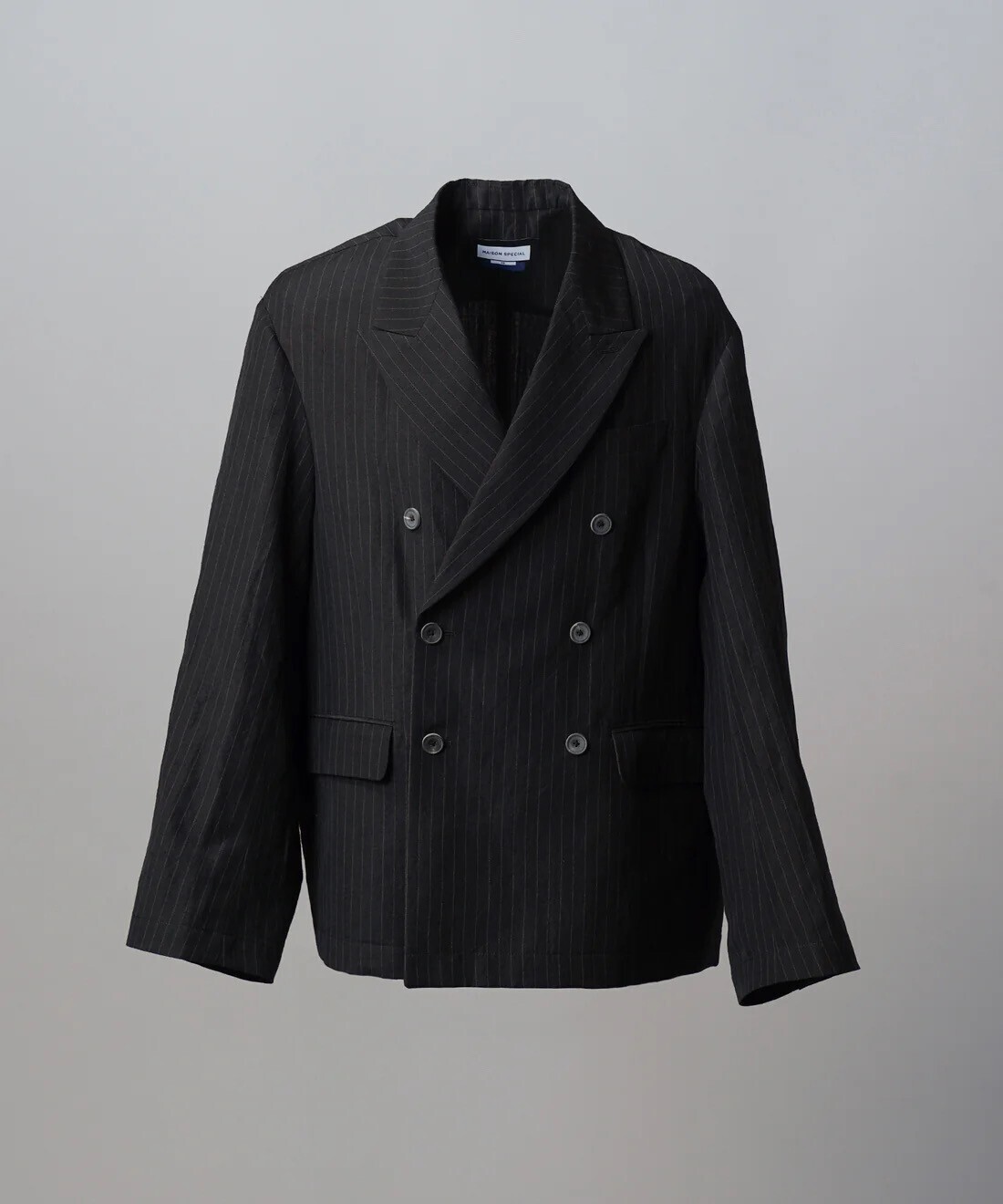 MAISON SPECIAL Washer Wool Linen Prime-Over-Over 6B DoubleTailored Jacket