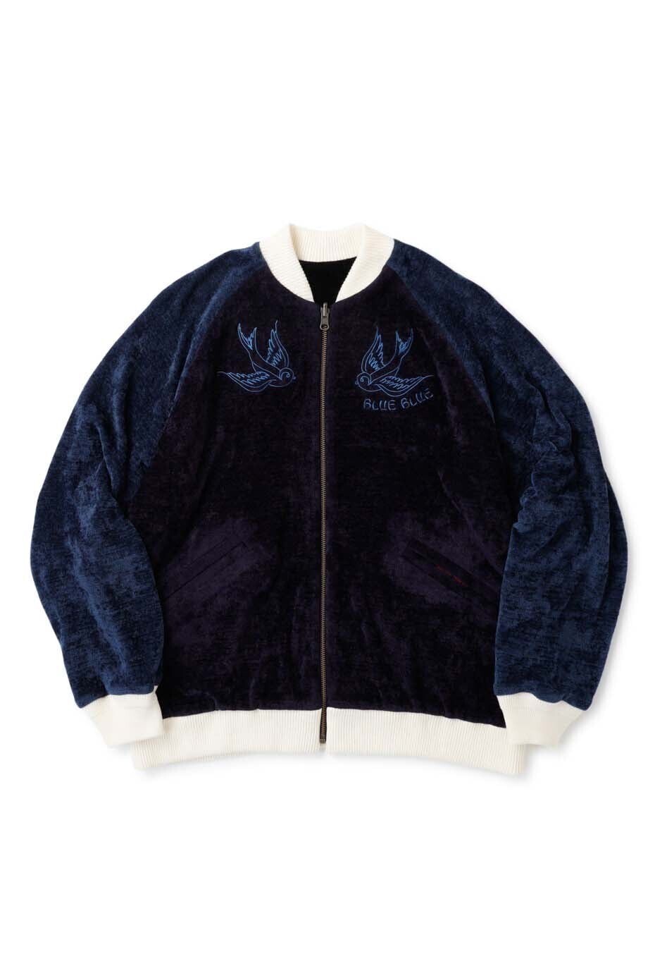 BLUE BLUE モールニット エンブロイダリースカジャン