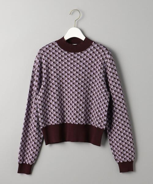 BEAUTY&YOUTH UNITED ARROWS 【WEB限定】ジャカード モックネック ニット プルオーバー -ウォッシャブル-