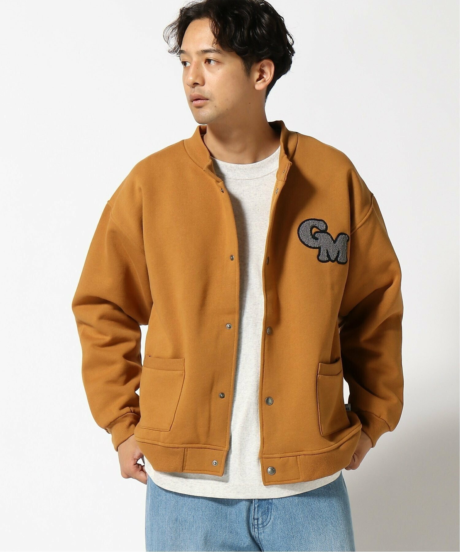 gym master (U)12ozヘビー裏起毛スウェットスナップボタンカーデ