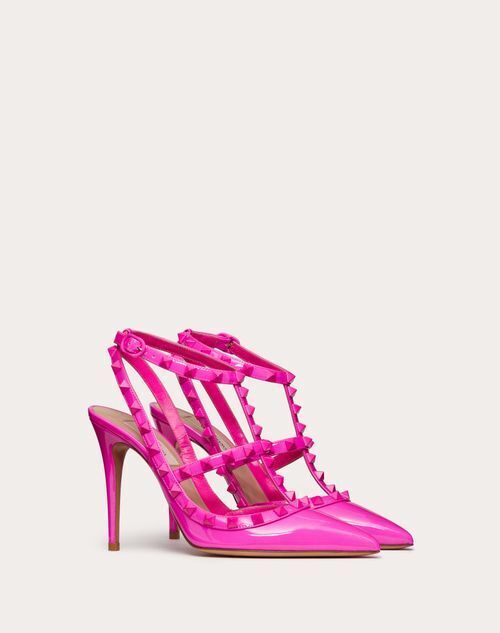VALENTINO ロックスタッズ パテントレザー ストラップパンプス トーン・オン・トーンスタッズ 100MM