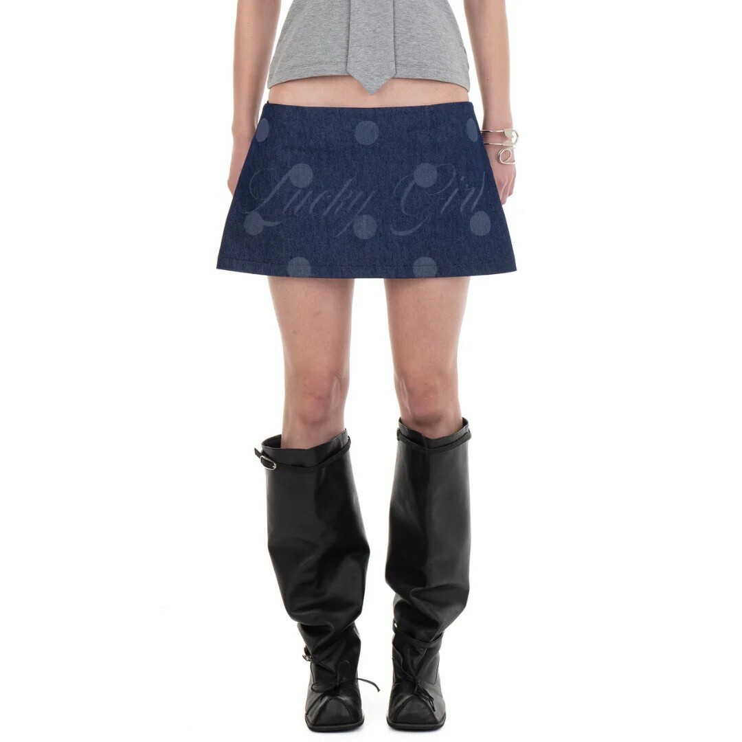 Urte Kat Lucky Girl Denim Mini Skirt