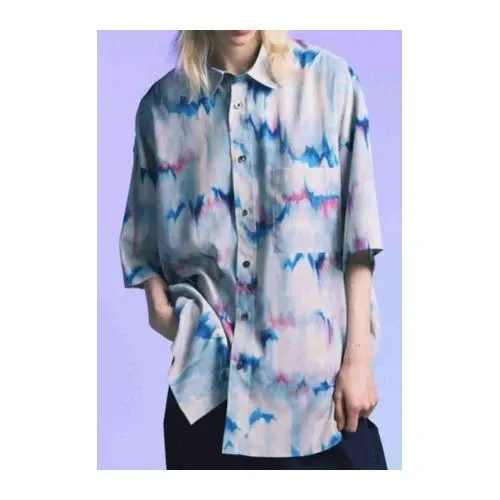 MAISON SPECIAL ORIGINAL GRAPHIC Prime-Over Regular Collar Short Sleeve Shirt