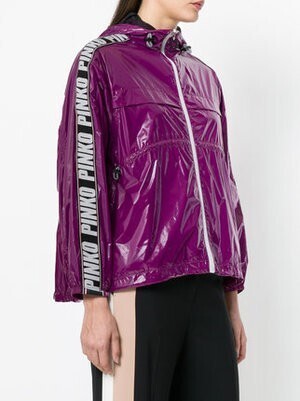 PINKO glossy logo banded windbreaker