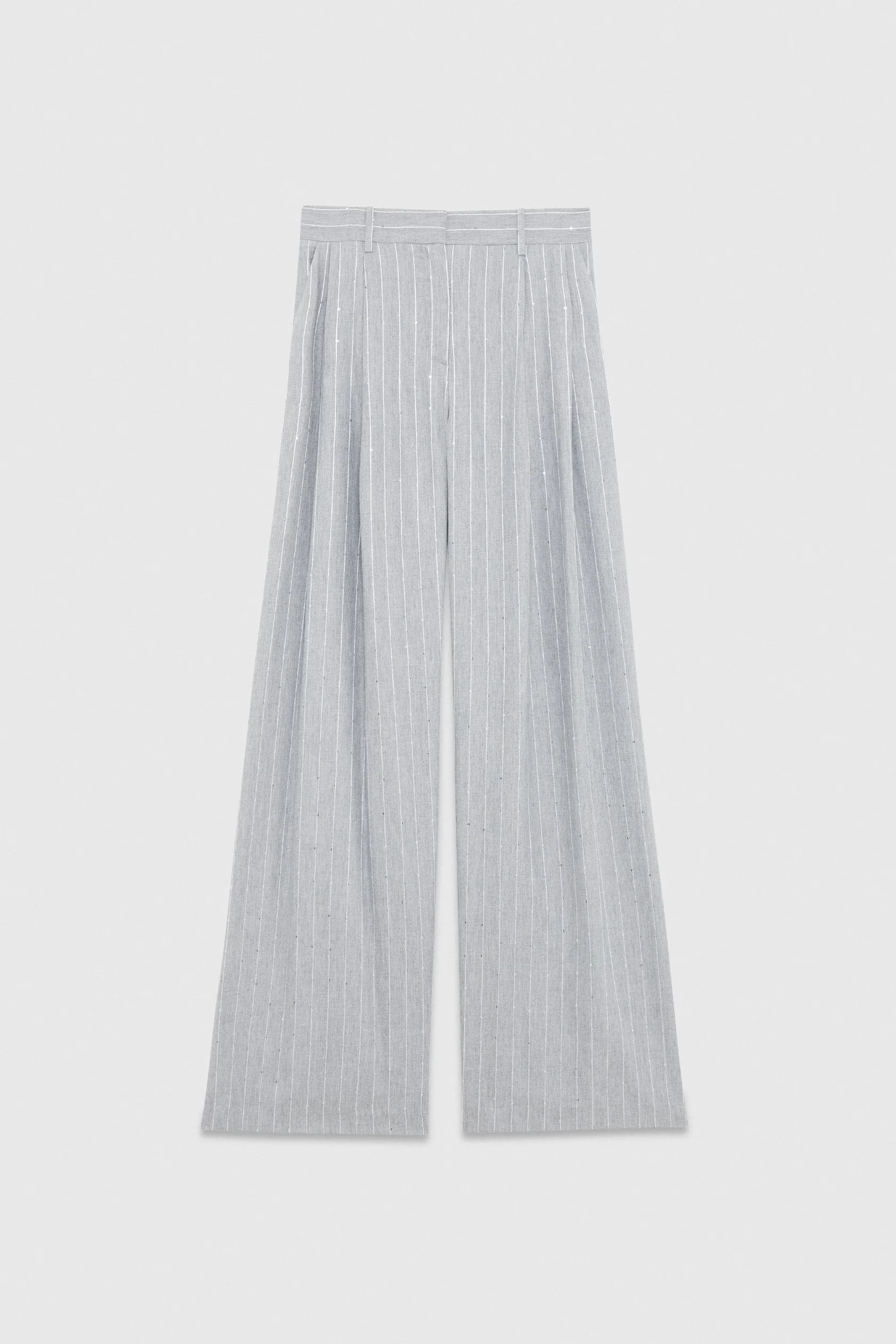 ERMANNO FIRENZE PINSTRIPE PANTS WITH SEQUINS
