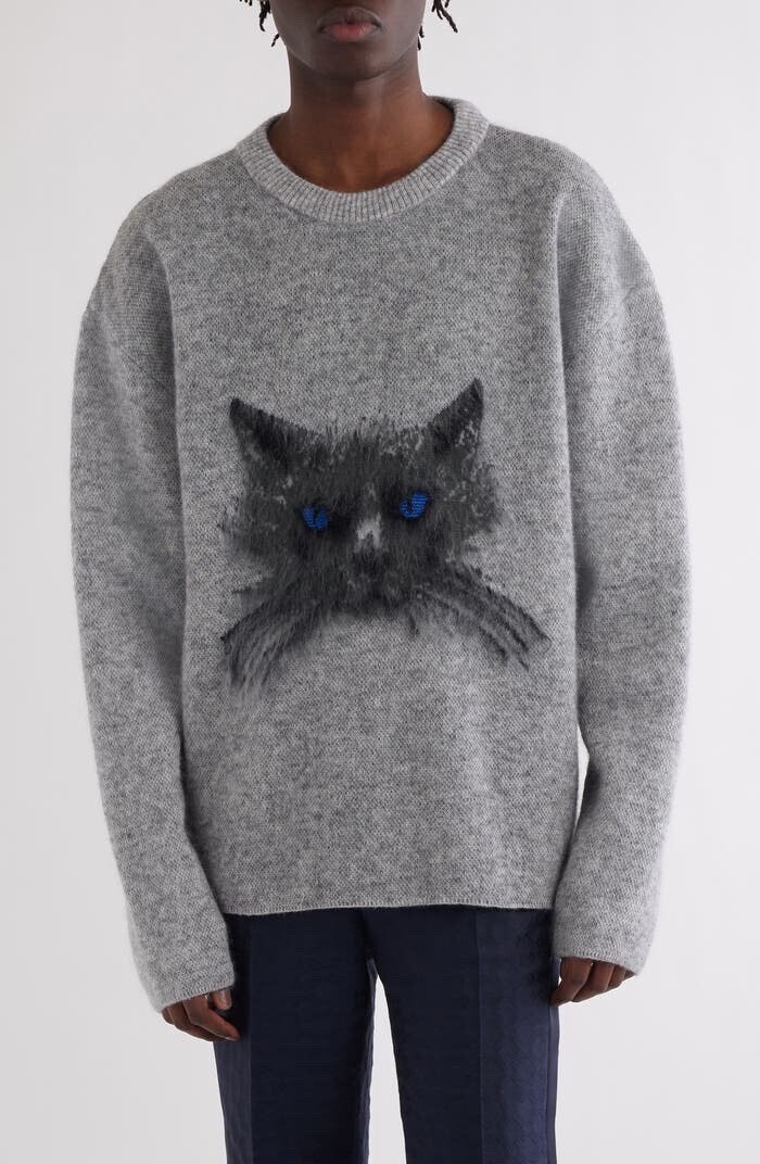 GIVENCHY Cat Mohair Blend Crewneck Sweater