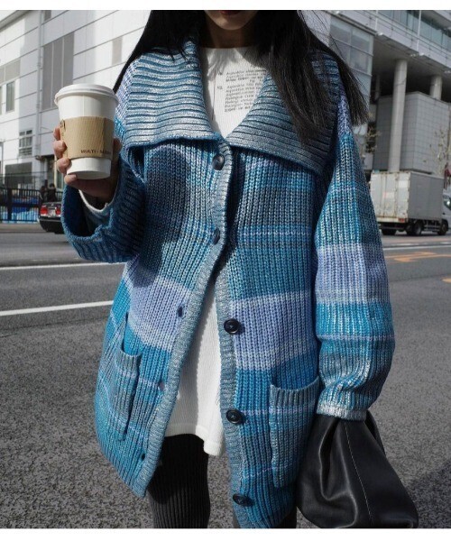 AMERI GLITTER PRINT KNIT CARDIGAN