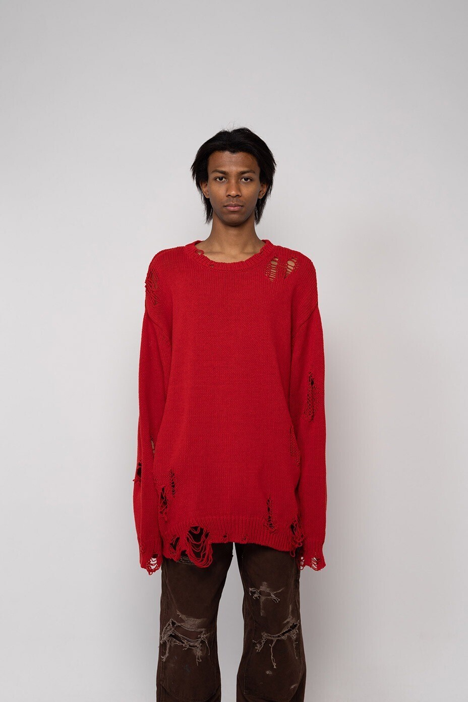 KAMIYA Distressed Knit Pullover