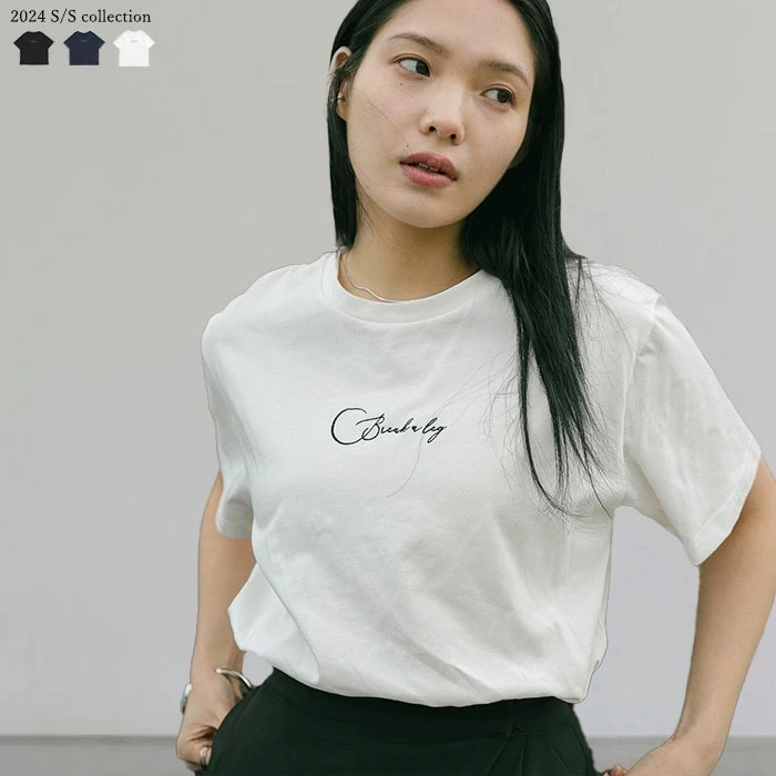 select moca ロゴ刺繍Tシャツ