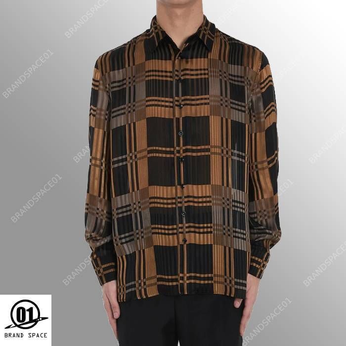 SAINT LAURENT 総柄 ボタンアップ シャツ
