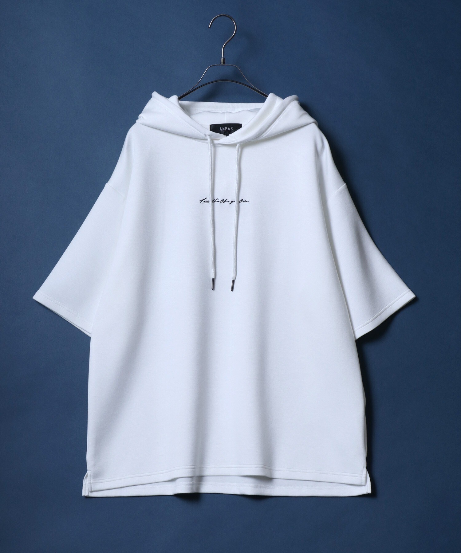 ANPAS Ponte Fabric 1Point Embroidery Oversized Hoodie