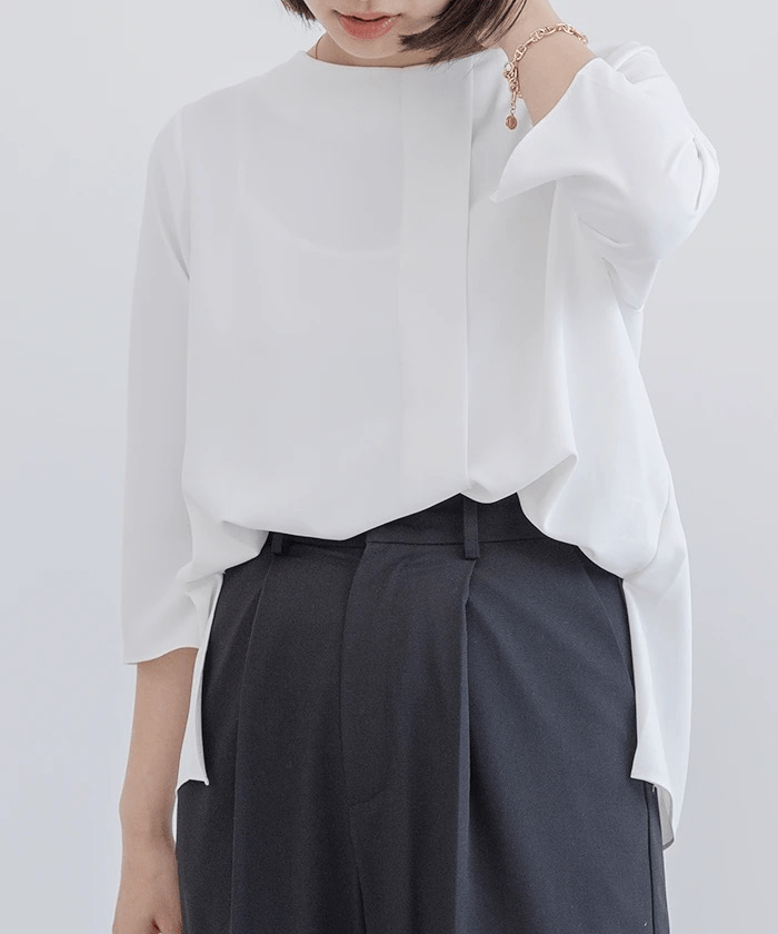 Jolie Mallette Asymmetry Chiffon Tops