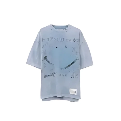 MIHARA YASUHIRO Bleached Smily Face Print T-shirt
