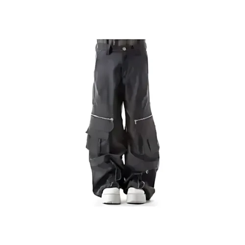A.F ARTEFACT Synthetic Leather Cargo Zip Buggy Pants