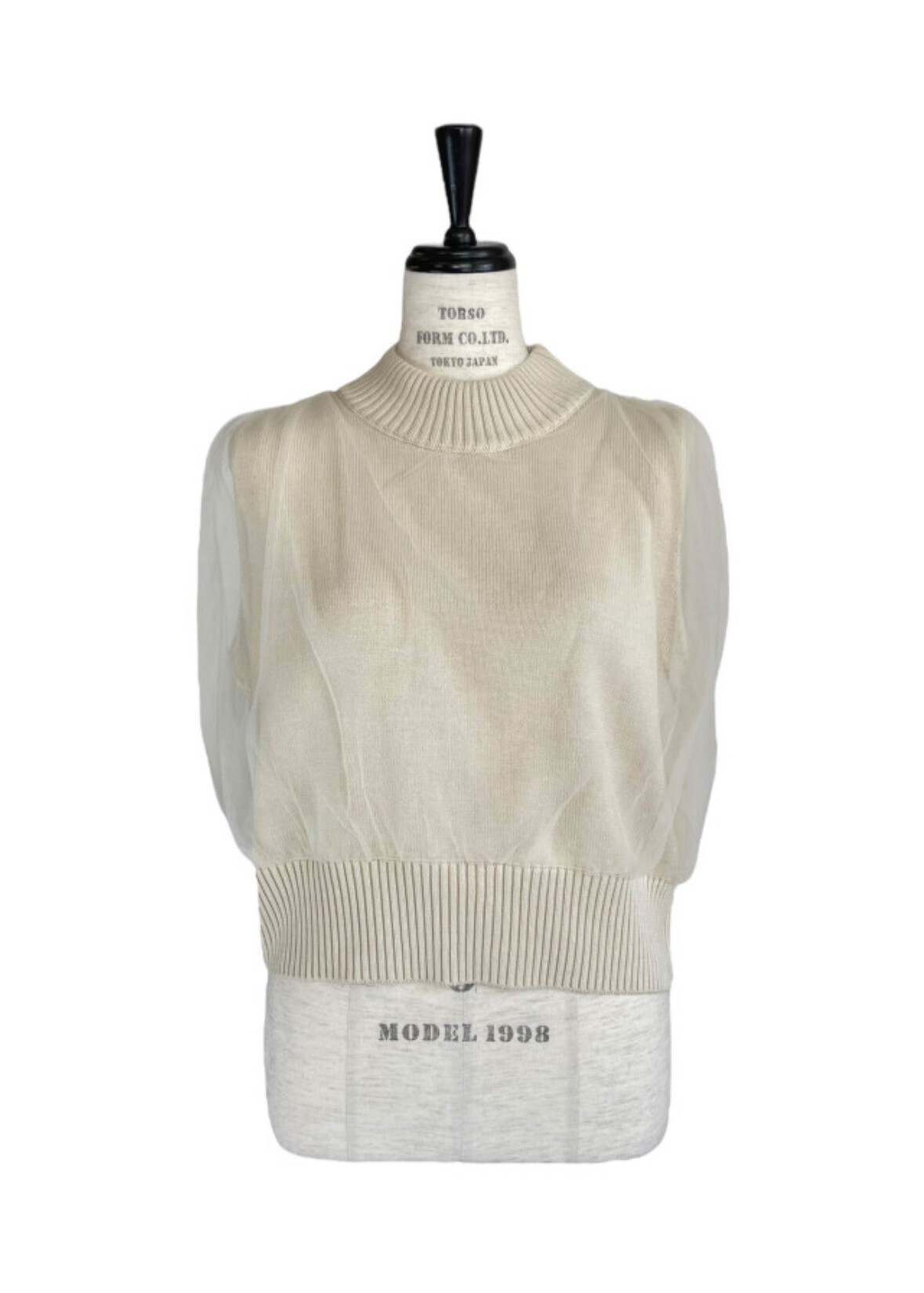 Honey mi Honey over tulle no sleeve knit