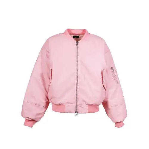 BREATH FAUX LEATHER BOMBER JACKET