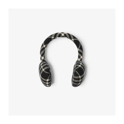 BURBERRY チェック ウールカシミア イヤーマフ