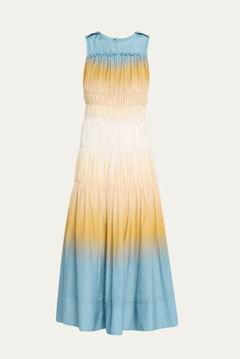3.1 Phillip Lim Smocked Ombré Voile Midi Dress